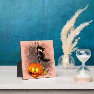 Kat Bang Door Pompoen Fun Halloween Karakter Fotoplaat