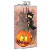 Kat Bang Door Pompoen Fun Halloween Karakter Heupfles (Rechts)