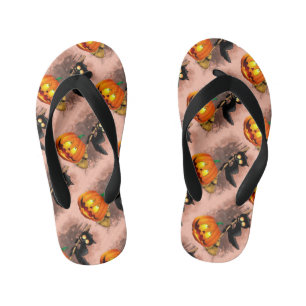 Kat Bang Door Pompoen Fun Halloween Karakter Kinder Teenslippers