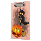 Kat Bang Door Pompoen Fun Halloween Karakter Klembord (Links)