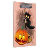 Kat Bang Door Pompoen Fun Halloween Karakter Klembord (Rechts)