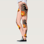 Kat Bang Door Pompoen Fun Halloween Karakter Leggings (Links)