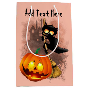 Kat Bang Door Pompoen Fun Halloween Karakter Medium Cadeauzakje