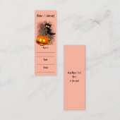 Kat Bang Door Pompoen Fun Halloween Karakter Mini Visitekaartje (Voorkant / Achterkant)