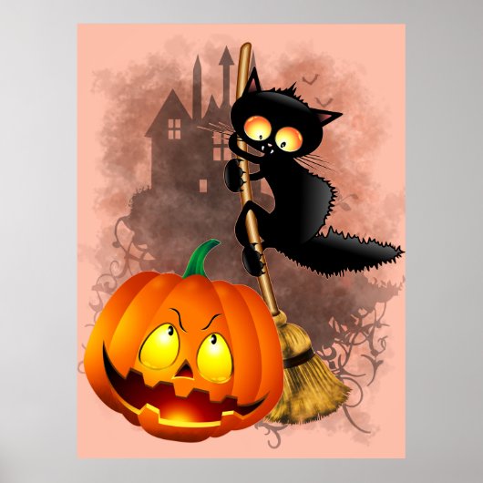 Kat Bang Door Pompoen Fun Halloween Karakter Poster (Voorkant)