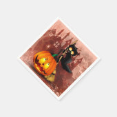 Kat Bang Door Pompoen Fun Halloween Karakter Servet (Hoek)