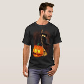 Kat Bang Door Pompoen Fun Halloween Karakter T-shirt (Voorkant volledig)