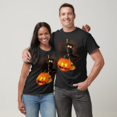Kat Bang Door Pompoen Fun Halloween Karakter T-shirt (Unisex)
