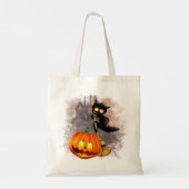 Kat Bang Door Pompoen Fun Halloween Karakter Tote Bag (Achterkant)