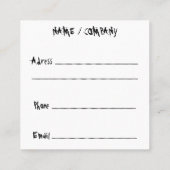 Kat Bang Door Pompoen Fun Halloween Karakter Vierkante Visitekaartje (Achterkant)