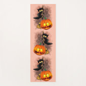 Kat Bang Door Pompoen Fun Halloween Karakter Yogamat (Voorkant)