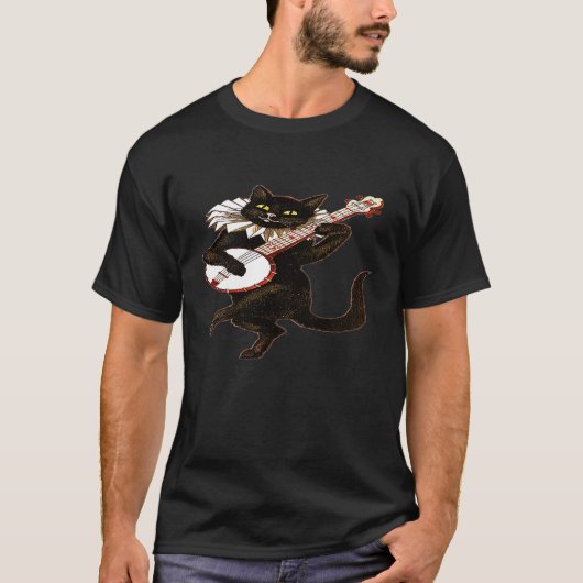 Kat Banjo Muziek Kitten T-shirt (Voorkant)