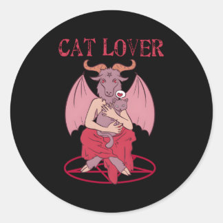 Kat Baphomet Satanische Geit Witchcraft Lucifer Ronde Sticker