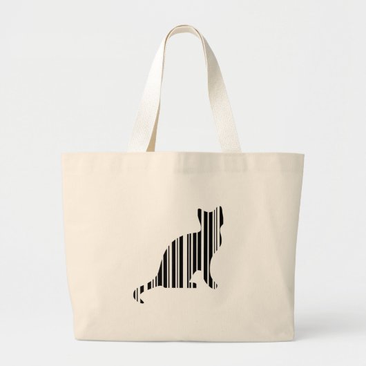 KAT BAR CODE Kittie Barcode Huisdier Patroon Ontwe Grote Tote Bag (Voorkant)