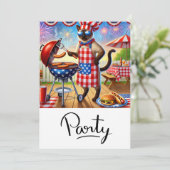 KAT Barbecue Feest 4 juli Onafhankelijkheidsdag Kaart (Staand voorkant)