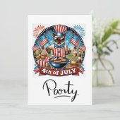 KAT Barbecue Feest 4 juli Onafhankelijkheidsdag Kaart (Staand voorkant)