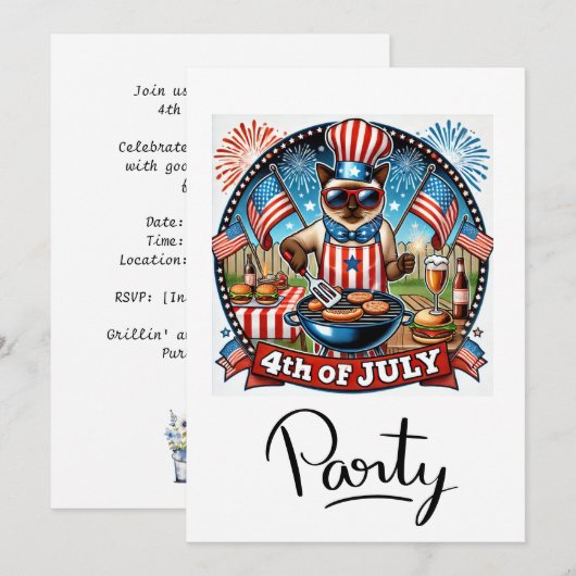 KAT Barbecue Feest 4 juli Onafhankelijkheidsdag Kaart (Voorkant / Achterkant)