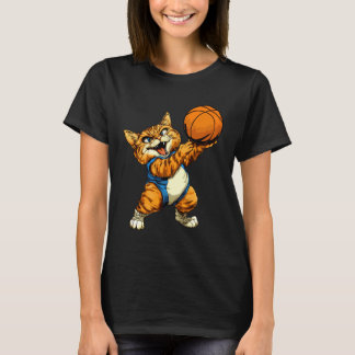 Kat Basketbal Basketbal Speler Kat T-shirt