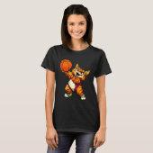 Kat basketballbasketballer kat t-shirt (Voorkant volledig)