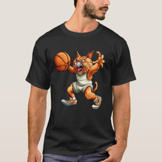 Kat basketballbasketballer kat t-shirt