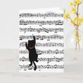 Kat beklimt op muziek op zaterdag kaart (Gele Bloem)