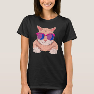 Kat Bi Pride Lgbt Biseksualiteit Vlag Coole Zonneb T-shirt