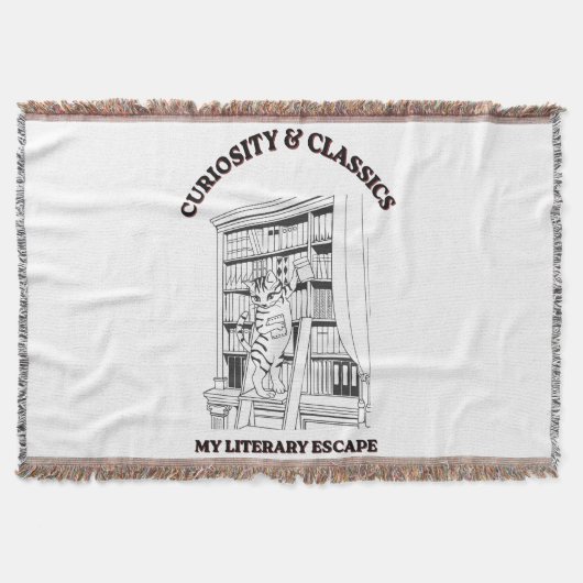 Kat Bibliothecaris Esthetische Kunstposter  Deken (Voorkant)