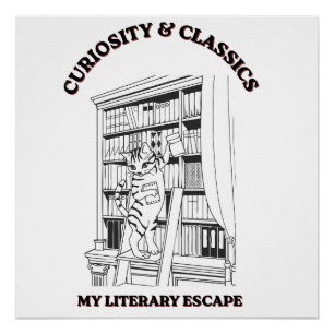 Kat Bibliothecaris Esthetische Kunstposter Perfect Poster