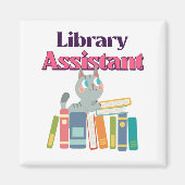 Kat Bibliotheekassistent Magneet (Voorkant)