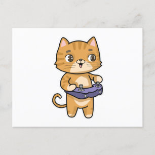 Kat bij afspelen met controller briefkaart