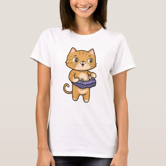 Kat bij afspelen met controller t-shirt (Voorkant)