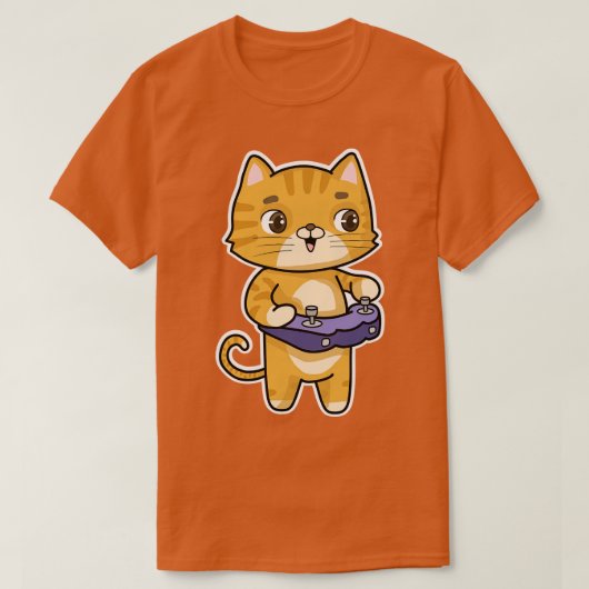 Kat bij afspelen met controller t-shirt (Design voorkant)