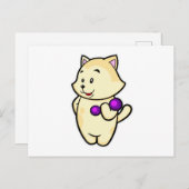 Kat bij biceps training met dumbbell briefkaart (Voorkant / Achterkant)