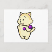 Kat bij biceps training met dumbbell briefkaart (Voorkant)