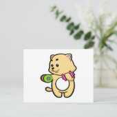 Kat bij Biceps-training met Dumbbells Briefkaart (Staand voorkant)