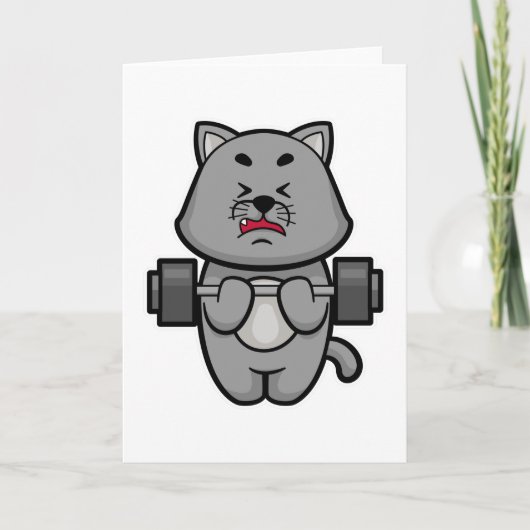 Kat bij biceps training met halter kaart (Voorkant)