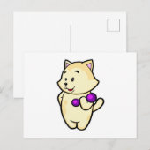 Kat bij biceps training met halters briefkaart (Voorkant / Achterkant)