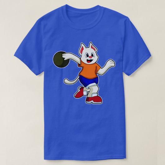 Kat bij Bowling met Bowling bal 1 T-shirt (Design voorkant)