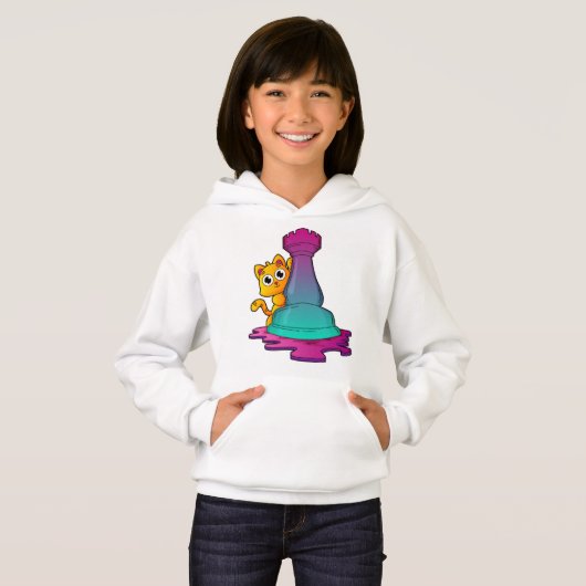 Kat bij Chess met Chess-stuk Rook (Voorkant volledig)