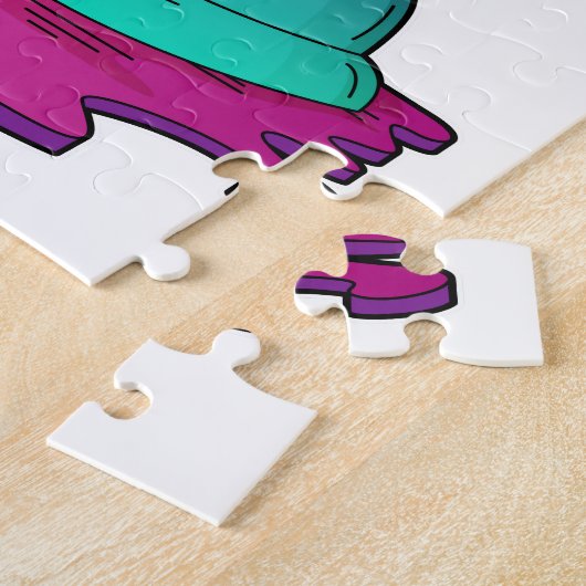 Kat bij Chess met Chess-stuk Rook Legpuzzel (Zijkant)