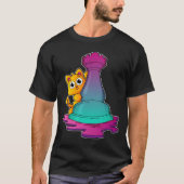 Kat bij Chess met Chess-stuk Rook T-shirt (Voorkant)