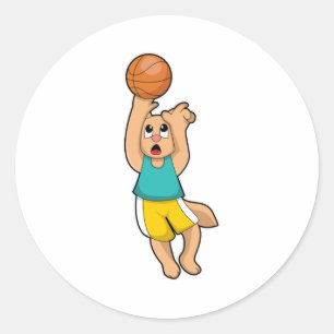 Kat bij de Basketball-sport Ronde Sticker