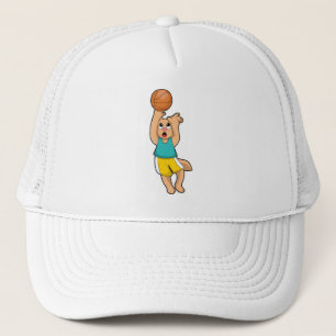 Kat bij de Basketball-sport Trucker Pet