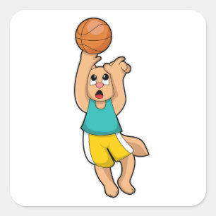 Kat bij de Basketball-sport Vierkante Sticker