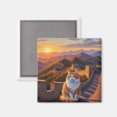 Kat bij de Chinese Muur Magneet (Voorkant / Achterkant)