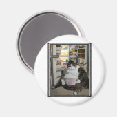 KAT BIJ DE KOELKAST MAGNEET (Voorkant / Achterkant)