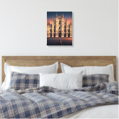 Kat bij het Milanese Duomo op canvasprint Canvas Afdruk (Insitu (Slaapkamer))