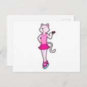 Kat bij het schaatsen met Bloem Briefkaart (Voorkant / Achterkant)