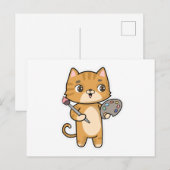 Kat bij het Schilderen met Kleur & Borstel Briefkaart (Voorkant / Achterkant)