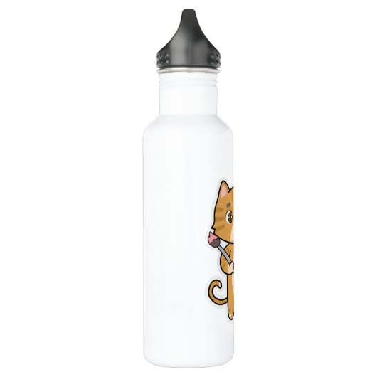 Kat bij het Schilderen met Kleur & Borstel Waterfles (Links)